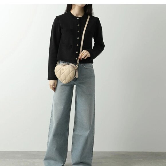 Coach Quilted Heart Crossbody Bag CE725 Ivory Nappa Leather Small Brass - Picture 11 of 12